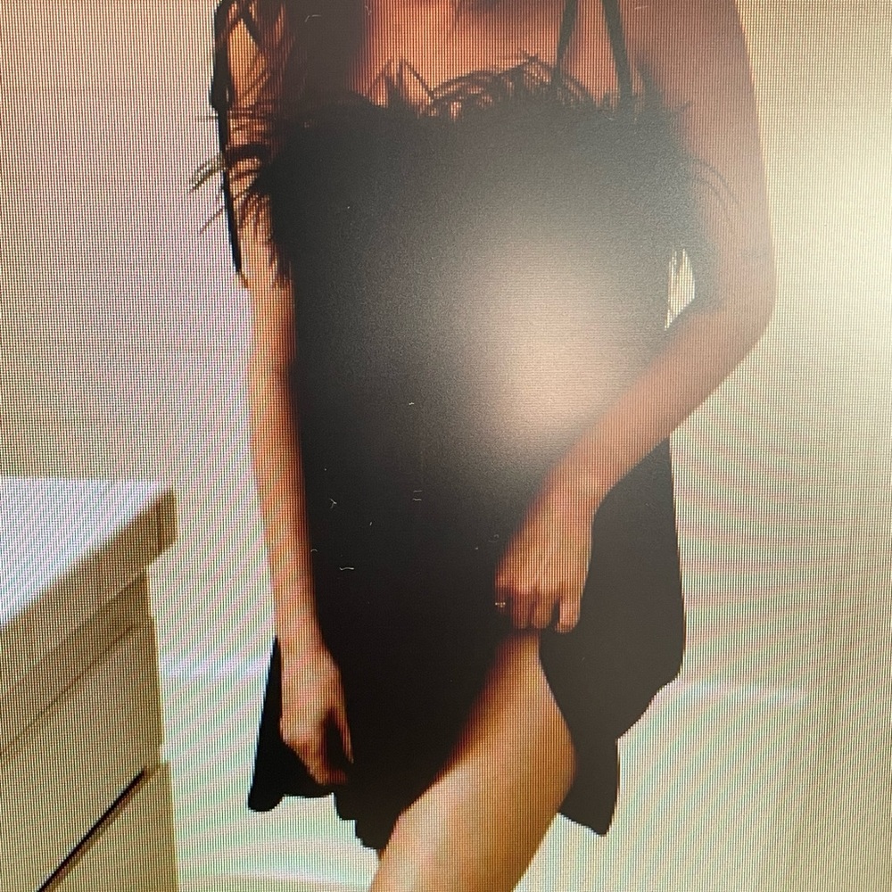 NWT Nasty Gal black satin romantic mini night slip, size 2 sexy vacation resort